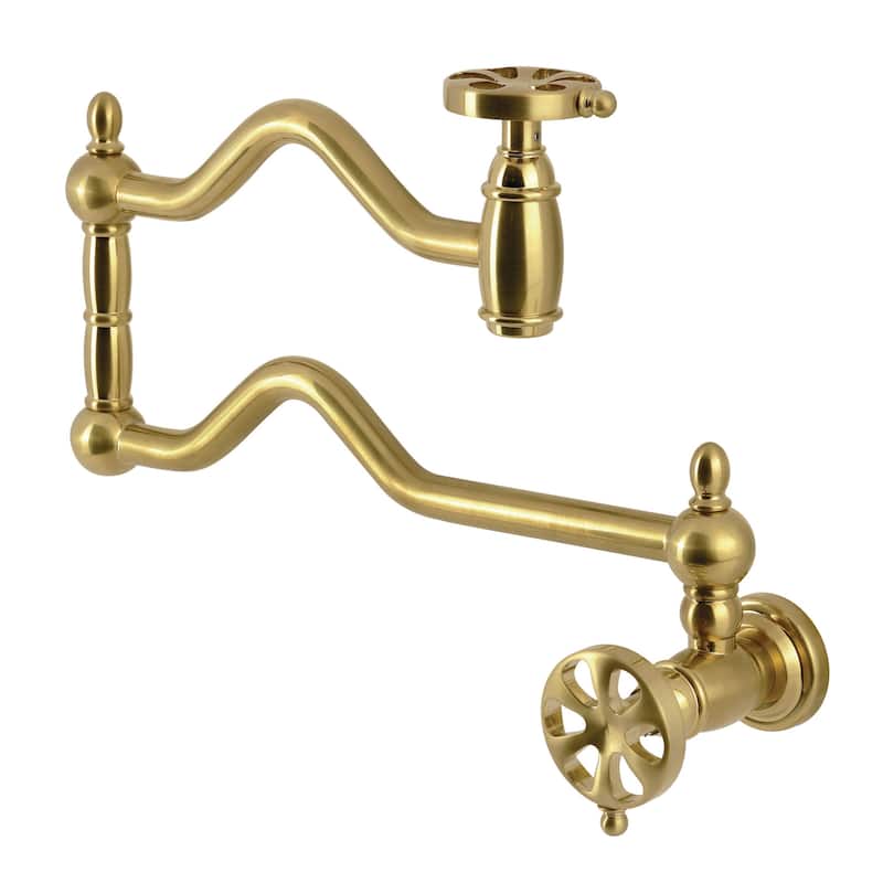 Kingston Brass KS210.RX Belknap 4.5 GPM Wall Mounted Single Hole Pot - Brushed Brass