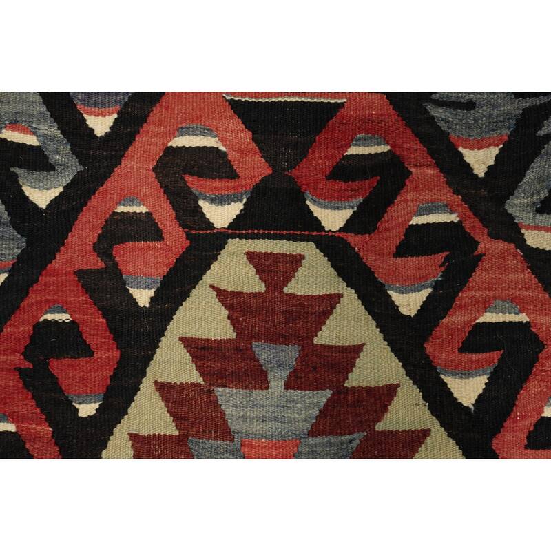 Hand Woven Oriental 100% Wool Carpet Southwestern Tribal Multi-Colored Kilim Area Rug - 10' 5'' X 5' 0''