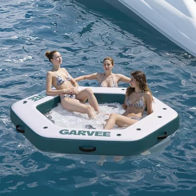 8.5FT Inflatable Floating Dock Platform for Pool, Lake, Beach, Ocean - 8.5 x 8 ft