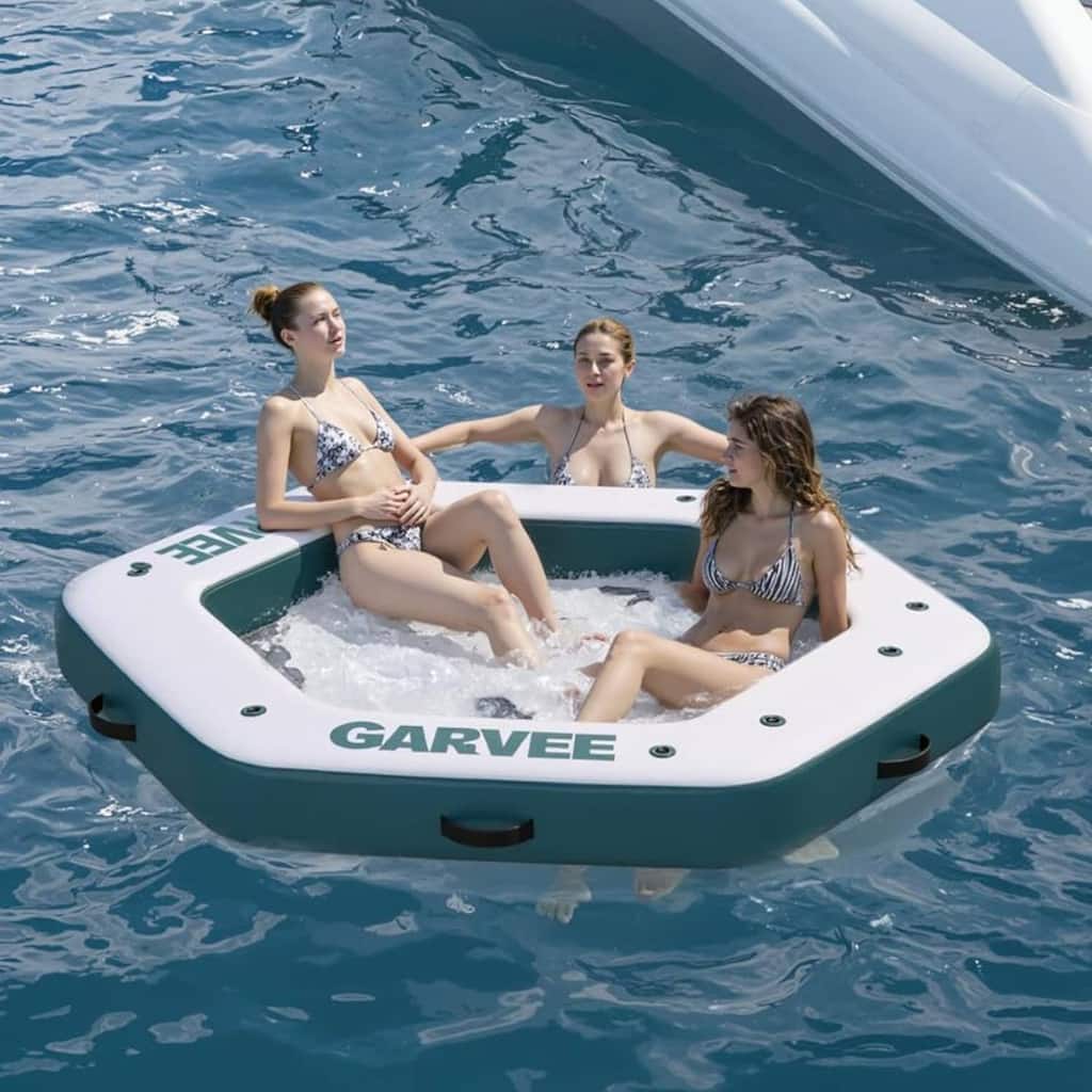 8.5FT Inflatable Floating Dock Platform for Pool, Lake, Beach, Ocean - 8.5 x 8 ft