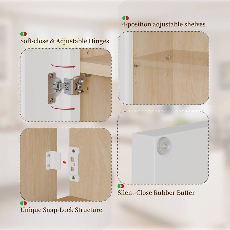 30" White Shaker Sink Base Cabinet, 24" Deep, Double Door, Ready-to-Assemble for Kitchen, Bathroom(Countertop Not Included)