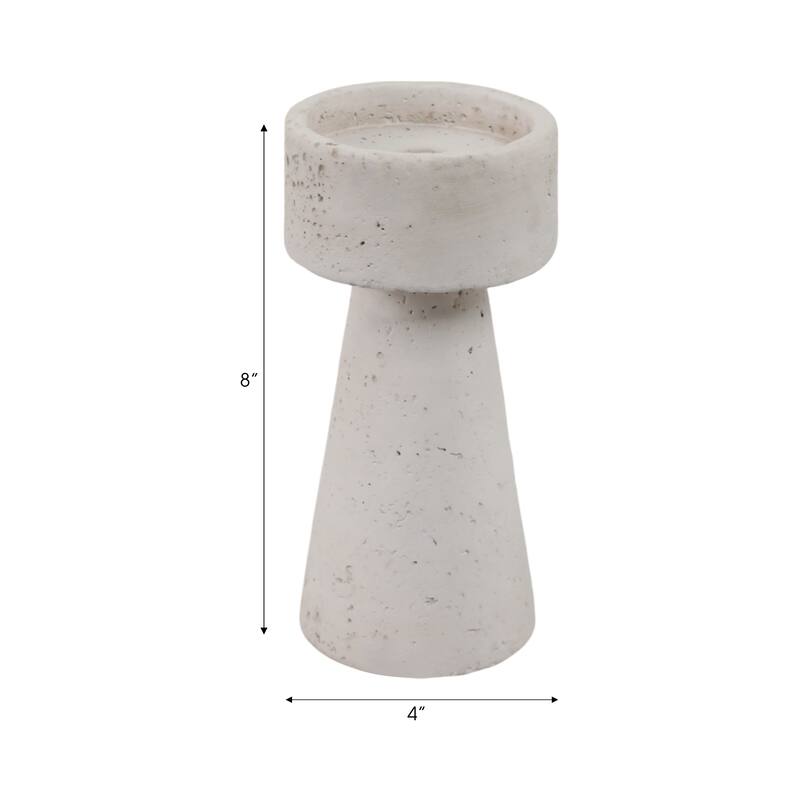 Pottery Taper Holder Cylindrical Top and Conical Base Design for Home