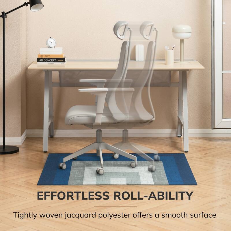 Jani 36"x48" Rug'd Chair Mat-Rug Style Office Chairmat for Carpet & Hard Floors| 0.25" Thick |Non-Slip, Foldable Desk Chair Mat