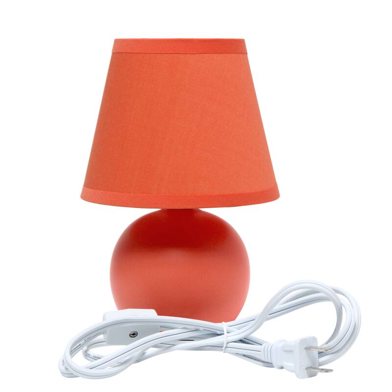 8.66" Petite Orb Lamp Two Pack Set w Matching Fabric Shade