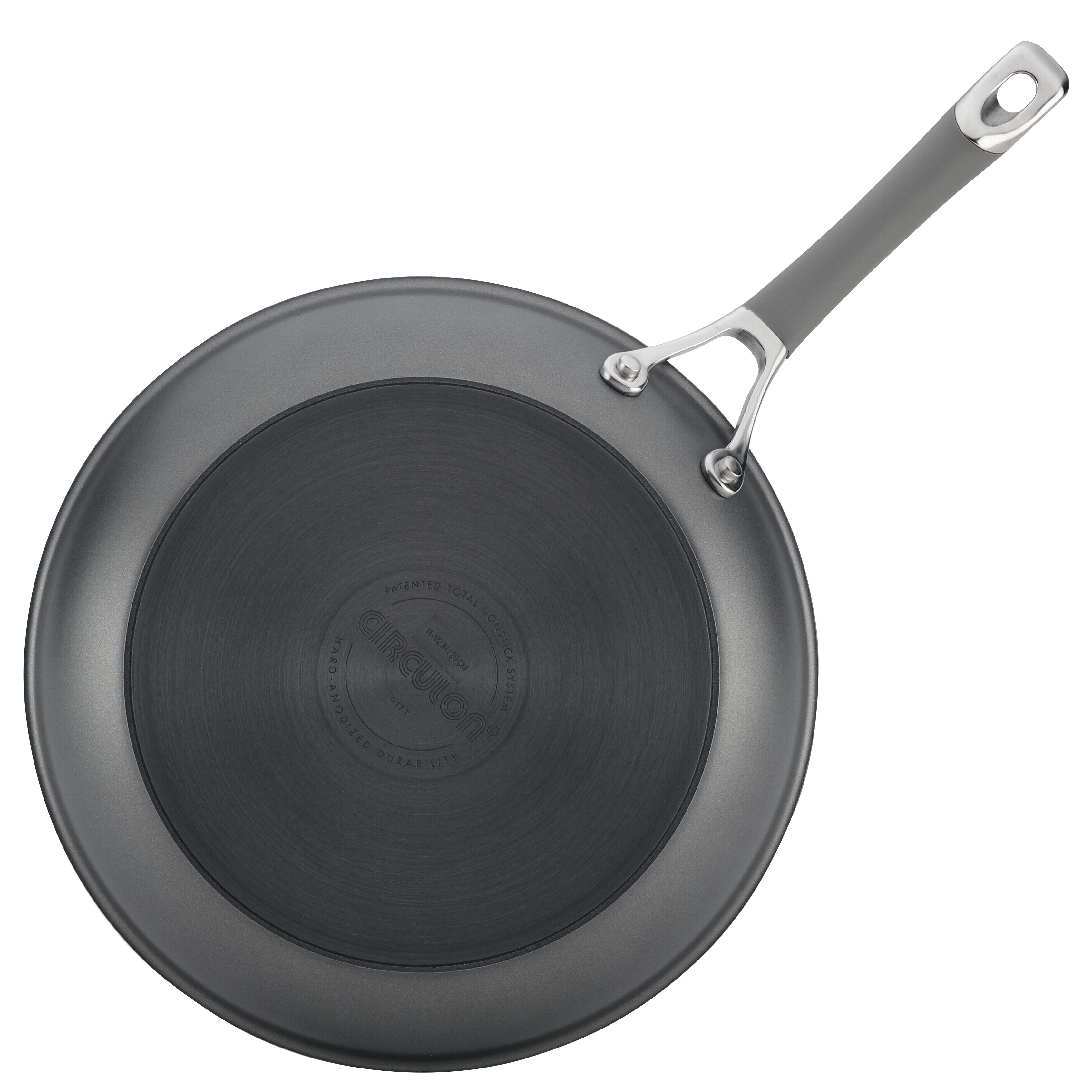 Circulon Cookware 3 Quart Covered Straining Saucepan with Pour Spouts in  Oyster Gray