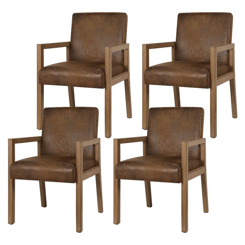Wood Accent Chair Upholstered Armchair, Set of 1/2 - 20.9"W x 23.6"D x 33"H