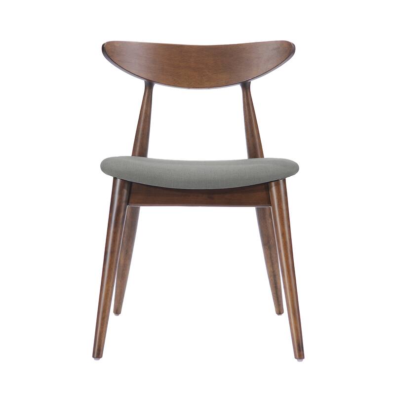 5-Piece Mid-Century Dining Set, 47" Rustic Wood Table with 4 Upholstered Chairs for Kitchen, Dining Room, Breakfast Area