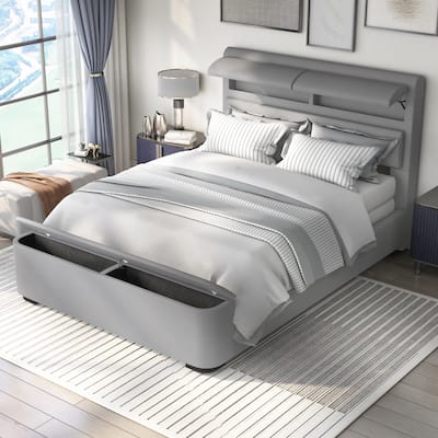 Furniture of America Otjen Modern Upholstered Storage Bed