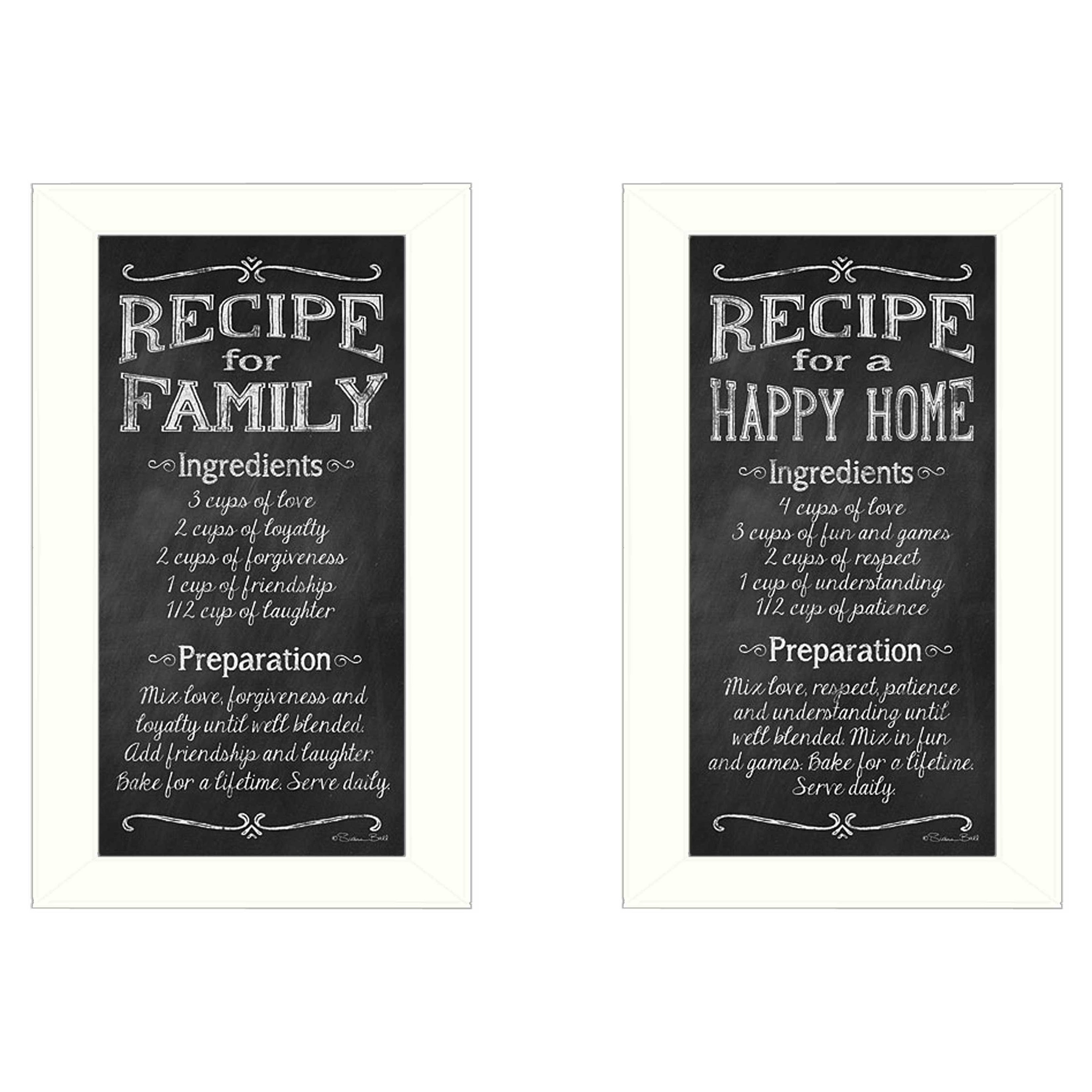 Family Recipe By Pam Britton Printed Framed Wall Art Wood Multi-Color