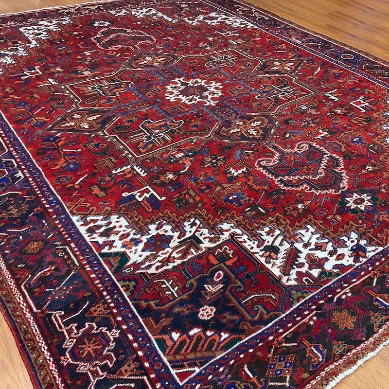 HERAT ORIENTAL Handmade Fine Persian Heriz Wool Rug - 10' x 13'
