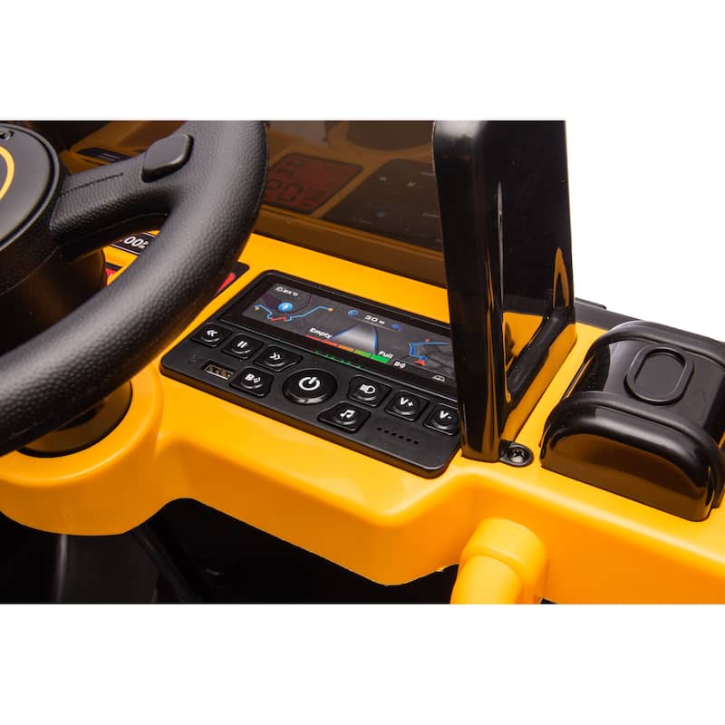 24V Ride-On Dump Truck , Automatic Trailer, Bluetooth, and Music - Electric Construction Vehicle Toy,Halloween gift