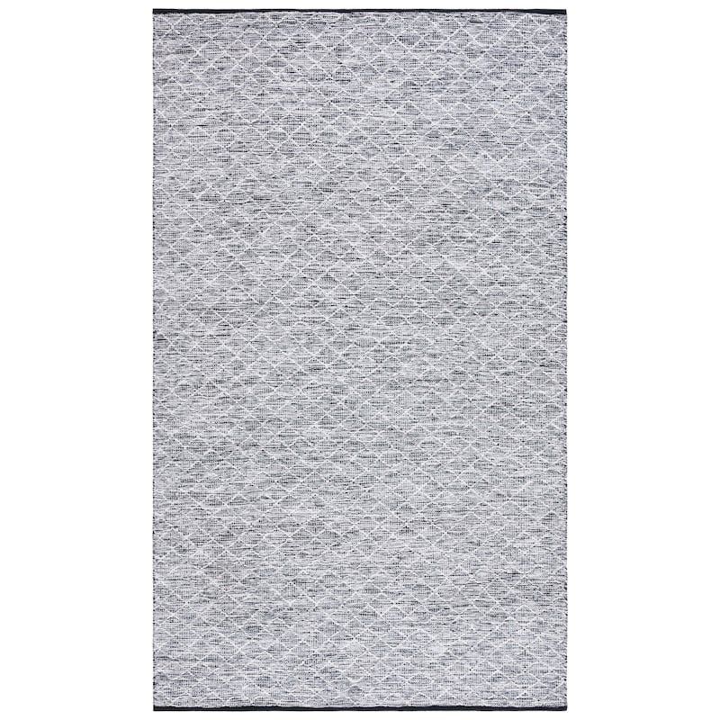 SAFAVIEH Handmade Ebony Fulvia Modern Wool Rug - 8' x 10' - Ivory/Black