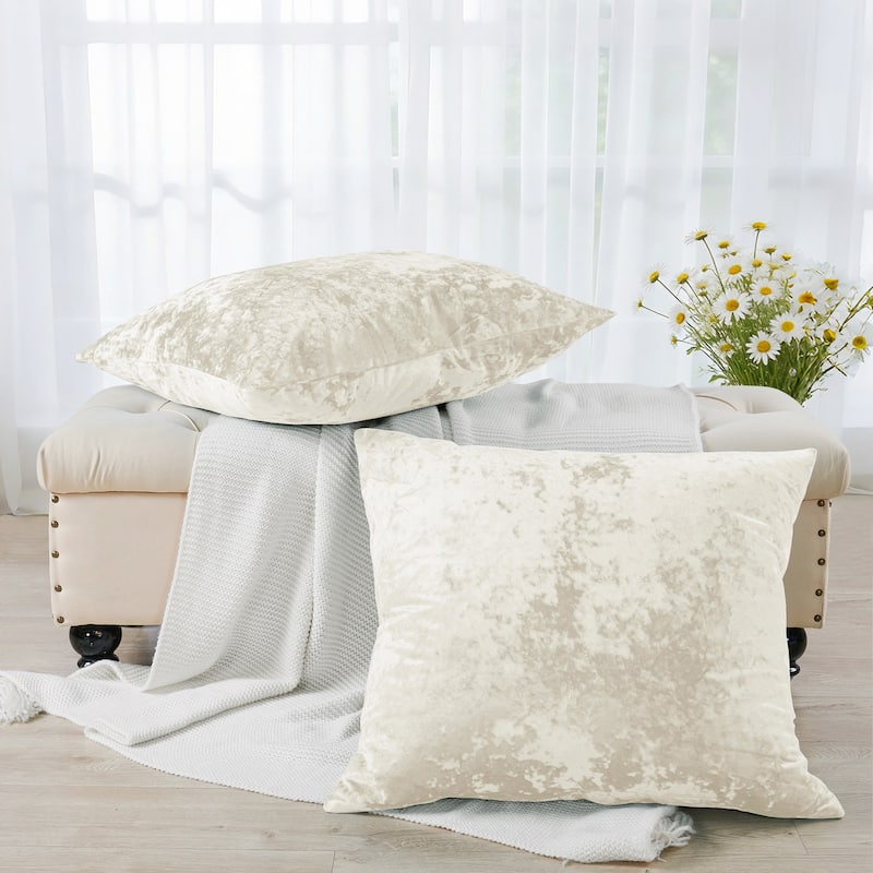 Rancho Crushed Velvet Throw Pillow Cover Set, NO INSERT