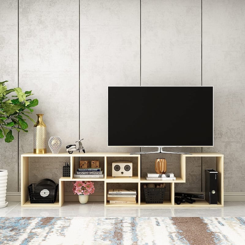 Grondin 2-Piece L Shaped TV Stand, Multi-Functional Free Combination Media Console Bookshelf for Living Room Bedroom