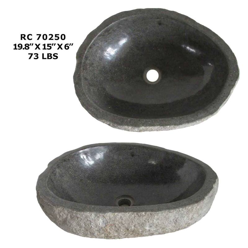 ROCK Unique Handcrafted River Stone Natural Bathroom Vessel Sink - RC70250