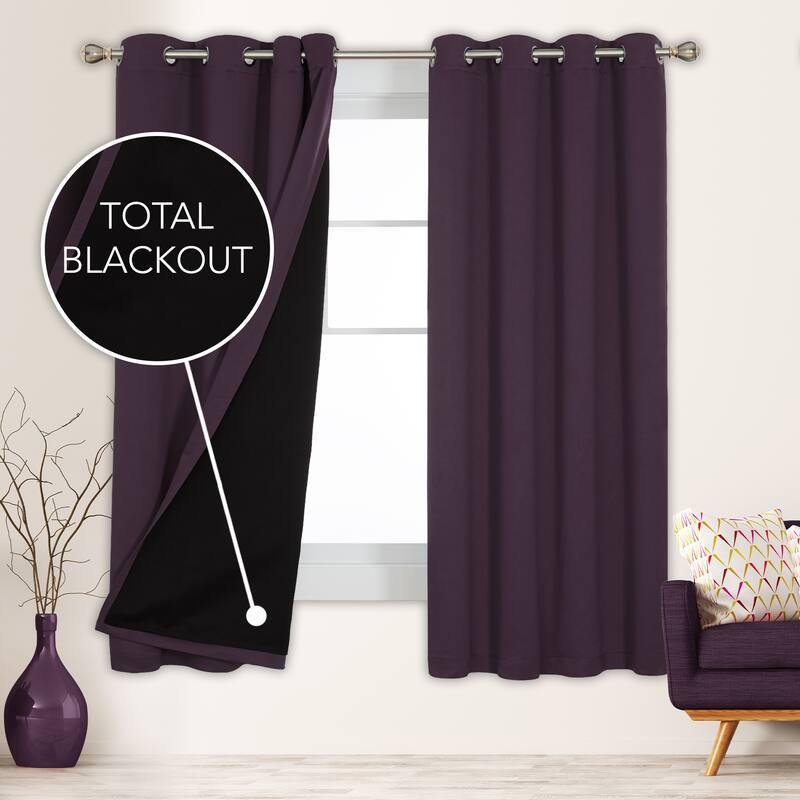 Deconovo 100 Percent Blackout with Liner Grommet Curtain (2 Panel)