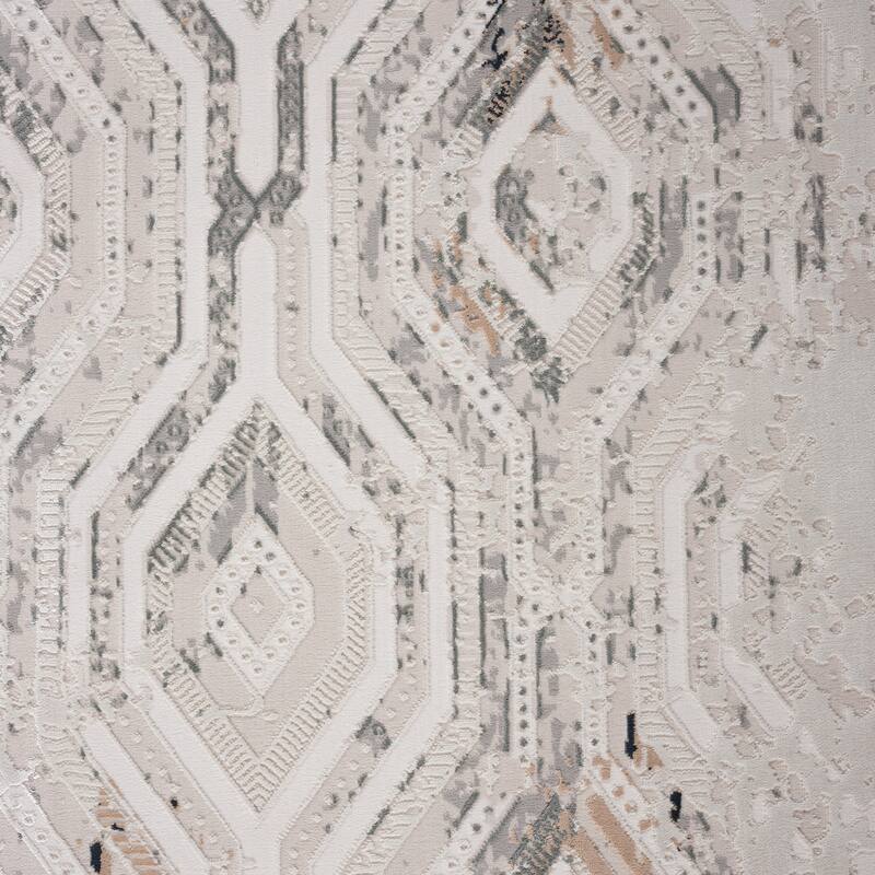 Sevita Gray/Cream/Taupe Geometric Contemporary Ikat Area Rug