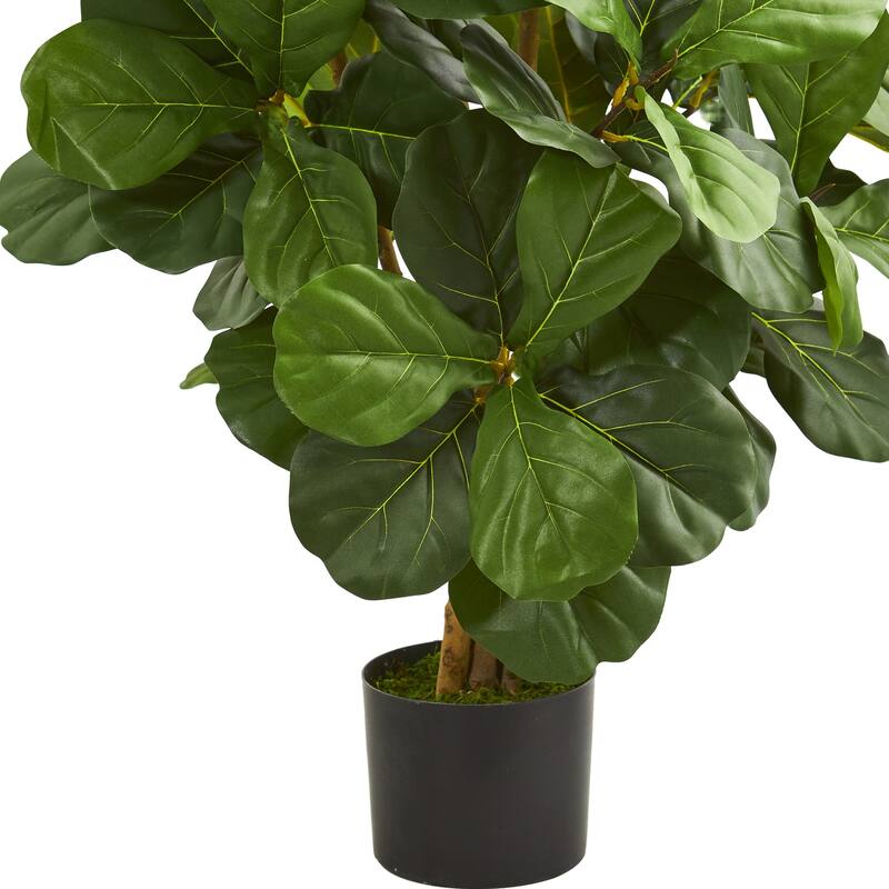 Artificial Art Deco Tree - 3.5Ft Indoor Decorative Foliage Tree, Natural Trunk Design, Home Office Decor - 3.5ft.