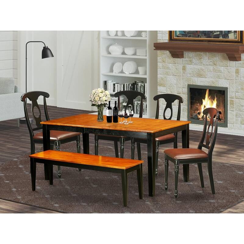 Dining Room Table Set for 8 - Solid Wood Chairs & Table - Cherry Finish - Home Decor