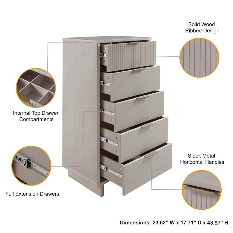 Manhattan Comfort Granville 24" Chest (5-Drawer)