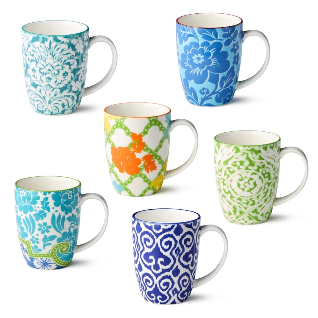 Certified International Pavillion 16 oz. Mugs, Set of 6 Assorted Designs