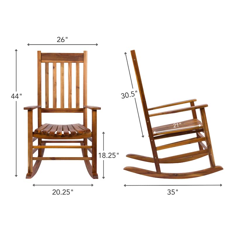 Arcardia Porch Solid Acacia Wood Rocking Chair