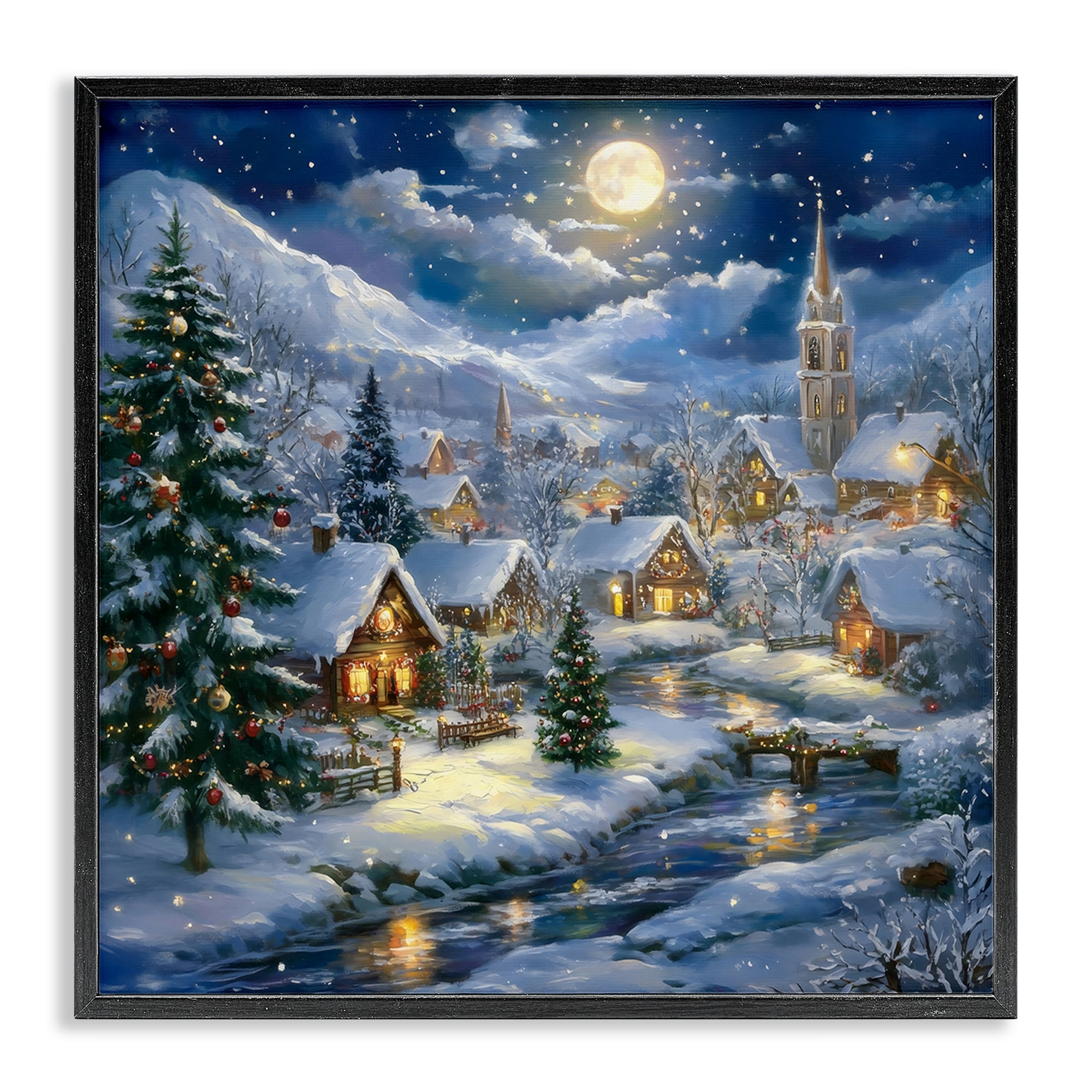 Stupell Snow Covered Village Framed Giclee Art Design By Creative Studio