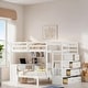 preview thumbnail 2 of 14, Full Over Twin Bunk Bed with Desk, Drawers and Shelves Storage-Savvy Design Staircase