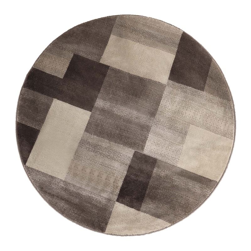 Superior Clifton Geometric Modern Indoor Area Rug - 5' Round - Beige