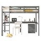 preview thumbnail 7 of 8, Grey Twin Size Wood Loft Wood Bed with Under-bed, Built-in Desk, a Storage Cabinet of 2 Drawers, Guardrails and Ladder