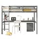 preview thumbnail 17 of 18, Twin Size Wood Loft Wood Bed with Under-bed, Built-in Desk, a Storage Cabinet of 2 Drawers, Guardrails and Ladder
