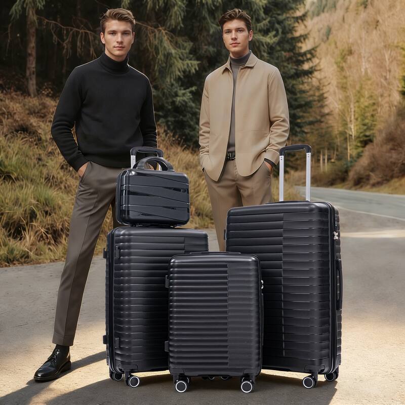 14IN 20IN 24IN 28IN 4 pcs/set in PP Spinner Wheel Luggage, Carry on Suitcase, Iron Pull Rod, Combination Password Lock