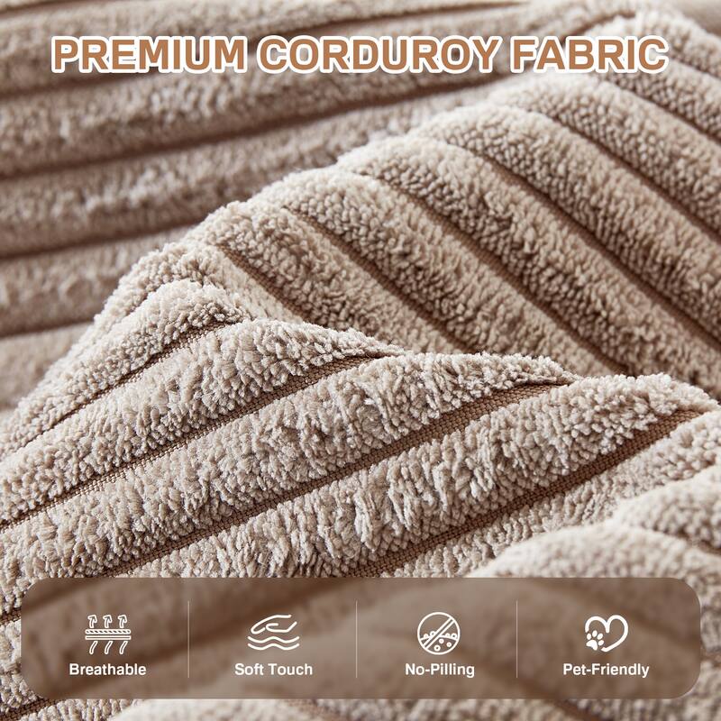 XIZZI Chaise Lounge Chair Corduroy Boneless Sofa Bed Sleeper Couch