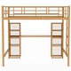 preview thumbnail 26 of 26, Full Size Metal Loft Bed with Built-in Desk and Shelves,Space-saving Functionality,Full-length Guardrails