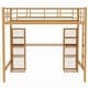 preview thumbnail 12 of 26, Modern Design Full Size Loft Bed with Built-in Ladder,Metal Desk and Shelves