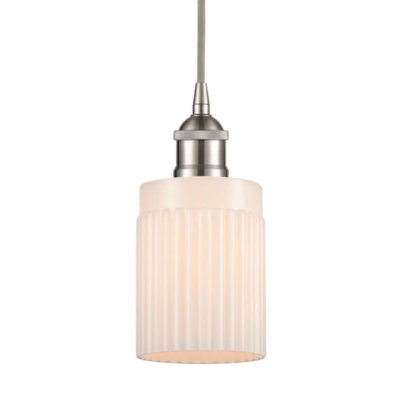 Innovations Lighting 616-1P-10-5 Hadley Pendant Hadley 5" Wide Mini - Brushed Satin Nickel / Matte White