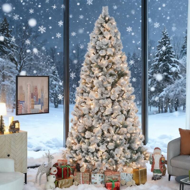 9 ft Artificial Christmas Tree with 750 Clear Lights for Home /Office /Holiday - Green