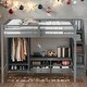 preview thumbnail 18 of 30, Multifunctional Loft Bed,Full Size Loft Bed with Wardrobe,Low Storage Table and Storage Staircase,White/Gray