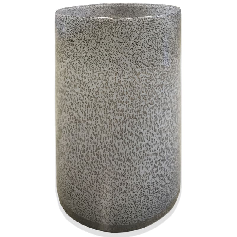 HomeRoots 15" Lavender Handblown Speckle Glass Table Vase - 8