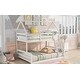 preview thumbnail 10 of 18, Separate Bunk Bed,Two Separate Beds,Twin over Full House Bunk Bed with Built-in Ladder