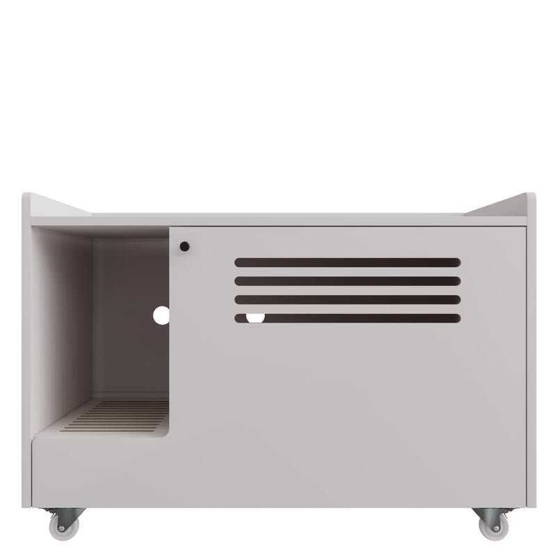 Cat Litter Box Enclosure,Hidden Litter Box Furniture with Top Side Fence,Wooden Pet House Side End Table