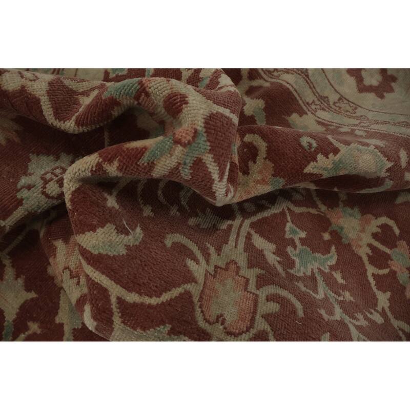 Hand Knotted Oriental 100% Wool Carpet Traditional All-Over Oranges & Rust Ziegler Area Rug - 9' 7'' X 6' 10''