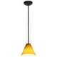 preview thumbnail 1 of 4, Access Lighting Martini - E26 LED Rod Pendant - Oil Rubbed Bronze Finish - Amber Glass Shade Amber