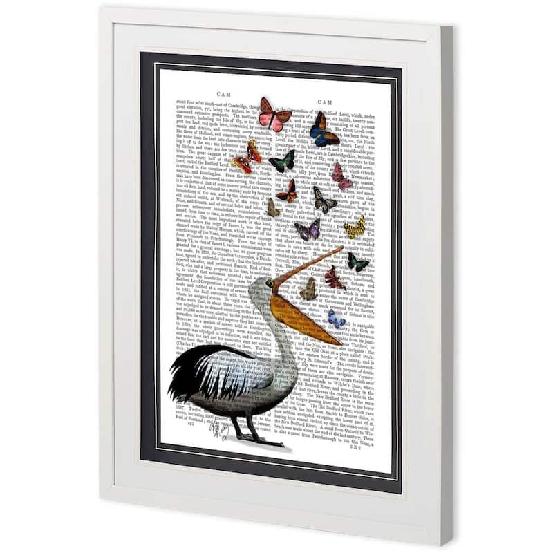 Custom Pelican & Butterflies Framed Art Print
