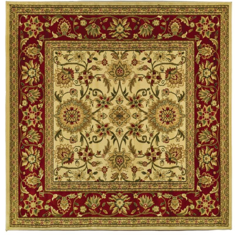 SAFAVIEH Lyndhurst Ambrogina Traditional Area Rug - 6' x 6' Square - Ivory/Red