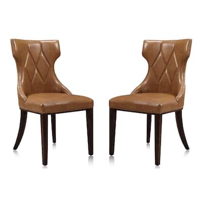 Reine Black and Walnut Velvet Dining Chair (Set of Two)