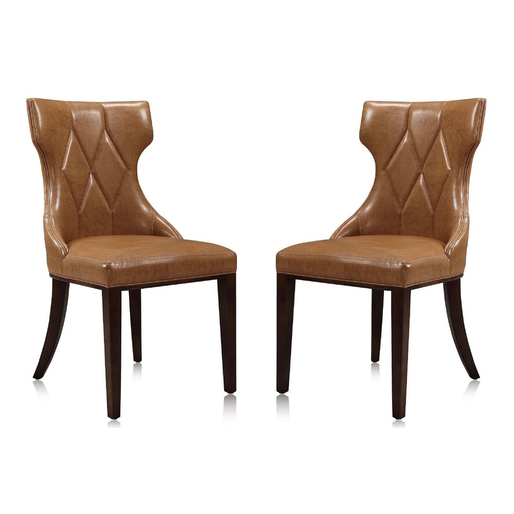 Reine Black and Walnut Velvet Dining Chair (Set of Two)