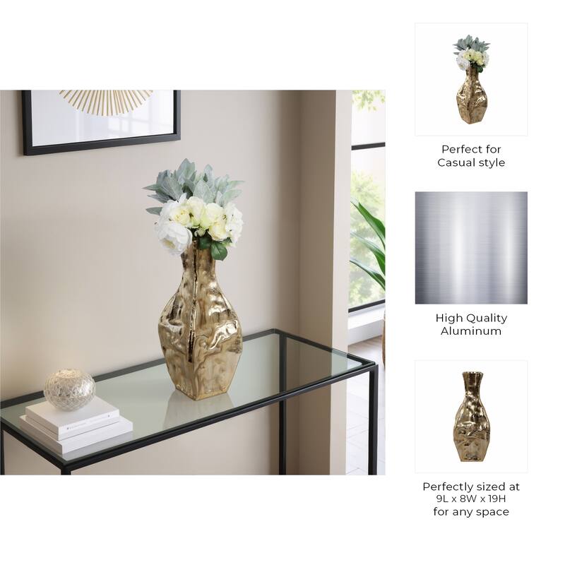 Aluminum Decorative Vase Minimalist Geometric Sculptural Modern Accent