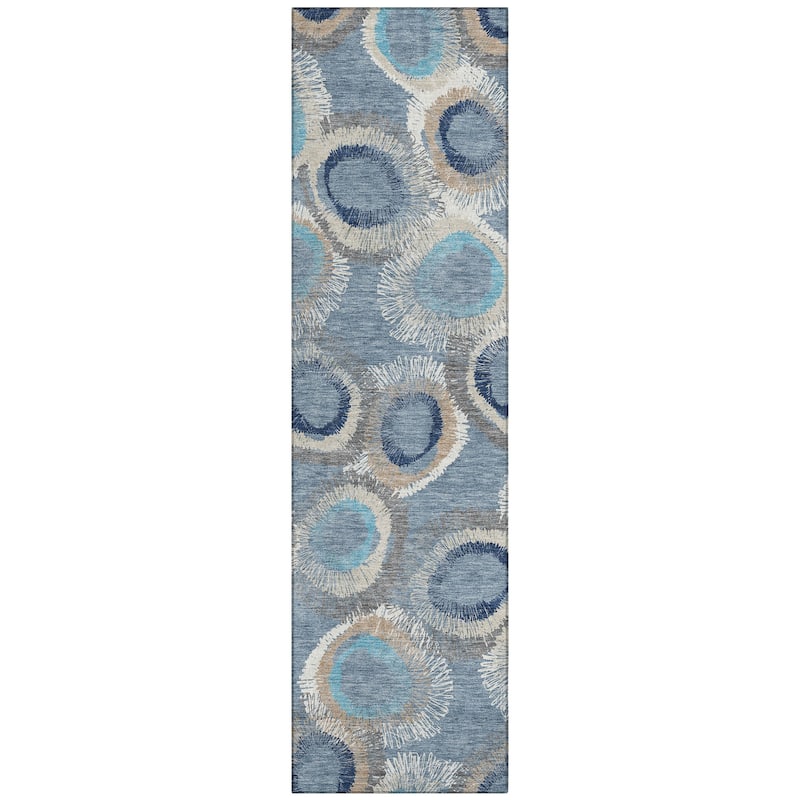 Machine Washable Indoor/ Outdoor Modern Spikey Chantille Rug