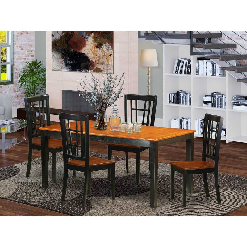 Dining Room Set 7 Pc Kitchen Table & Chairs - Solid Wood Dinette Set